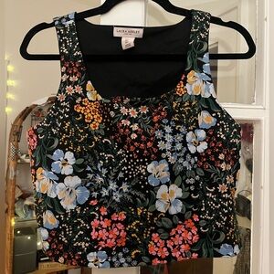 Laura Ashley floral crop top with built-in sports bra